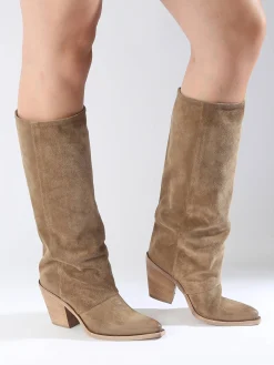 Bottes à talon Stivali Tubo en cuir METISSE