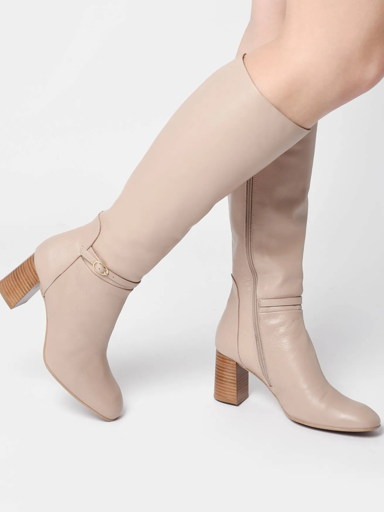 Bottes à talon Tania en cuir BRENDA ZARO