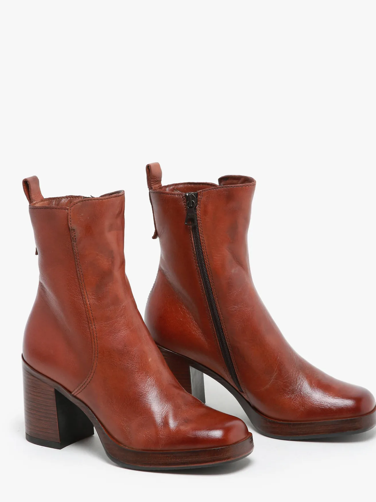 Bottines à talon en cuir MJUS