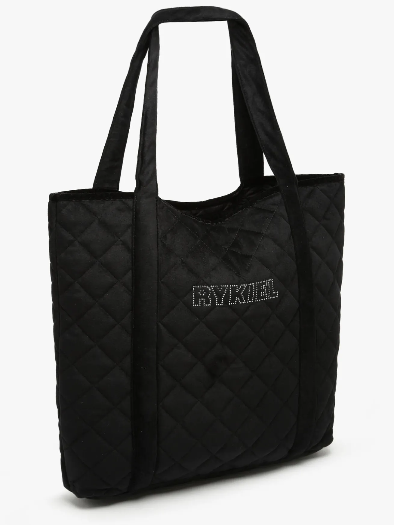 Cabas en velours matelassé avec strass SONIA RYKIEL