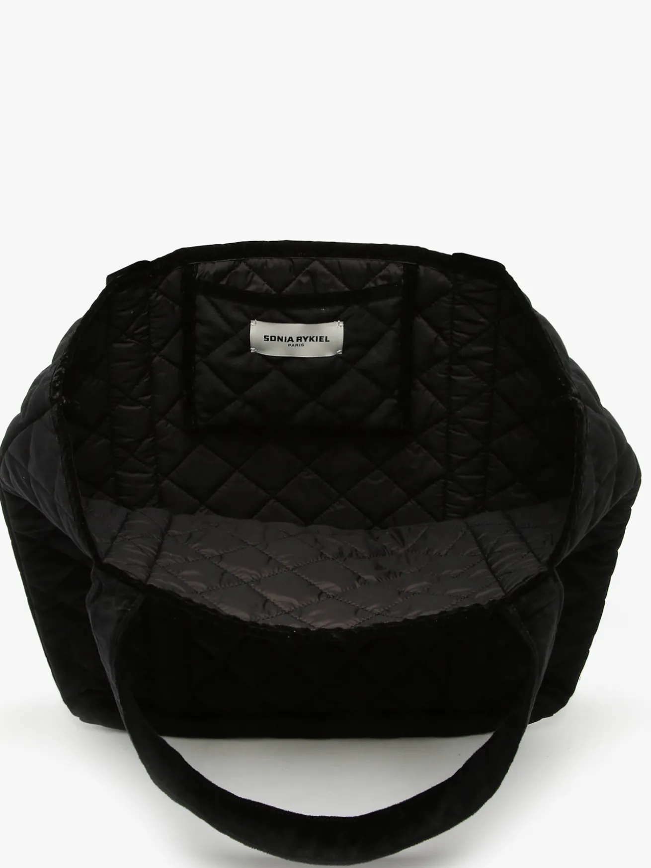 Cabas en velours matelassé avec strass SONIA RYKIEL