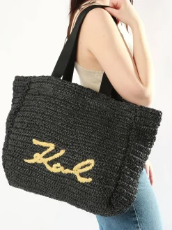 Cabas K signature raphia KARL LAGERFELD