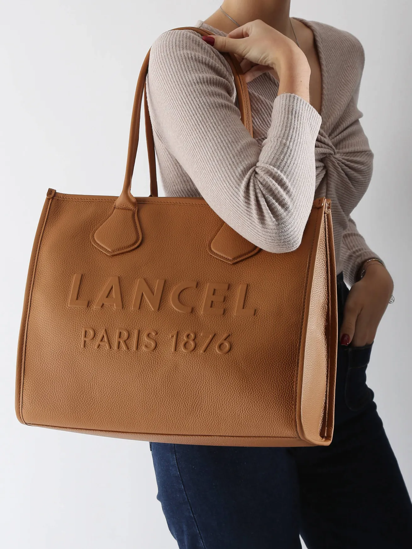 Cabas zippé L Jour cuir LANCEL