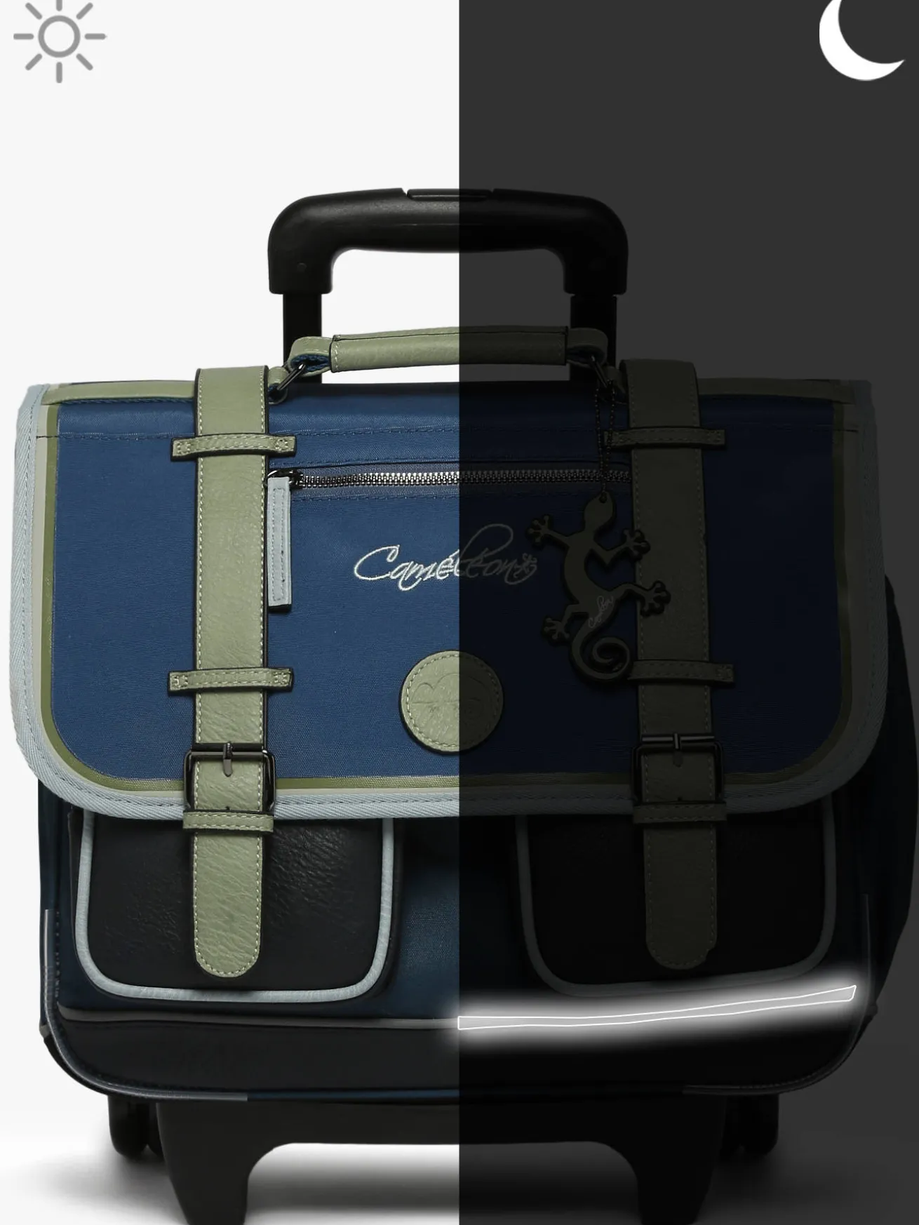 Cartable à roulettes enfant 2 compartiments CAMELEON