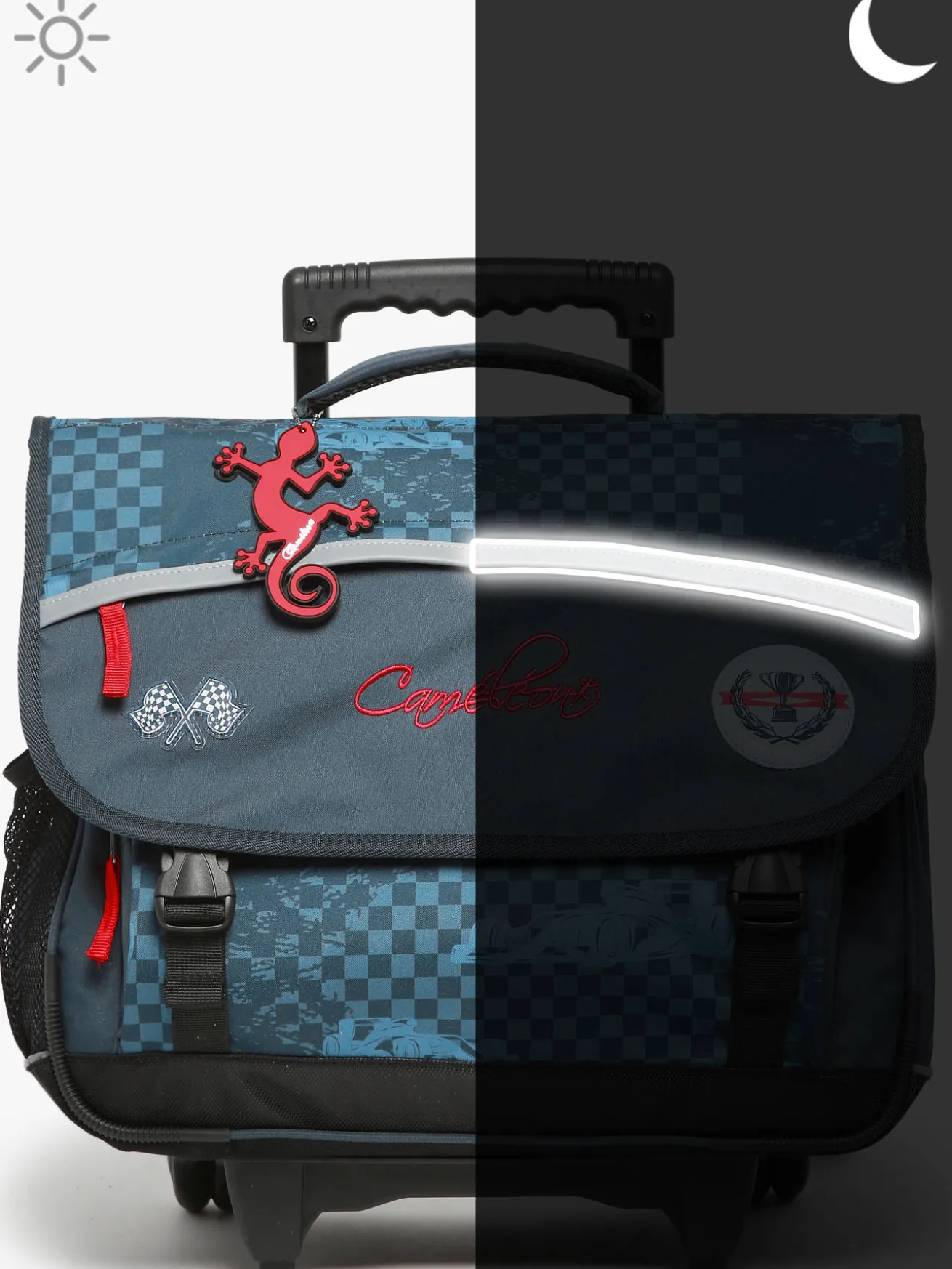 Cartable à roulettes enfant 3 compartiments CAMELEON