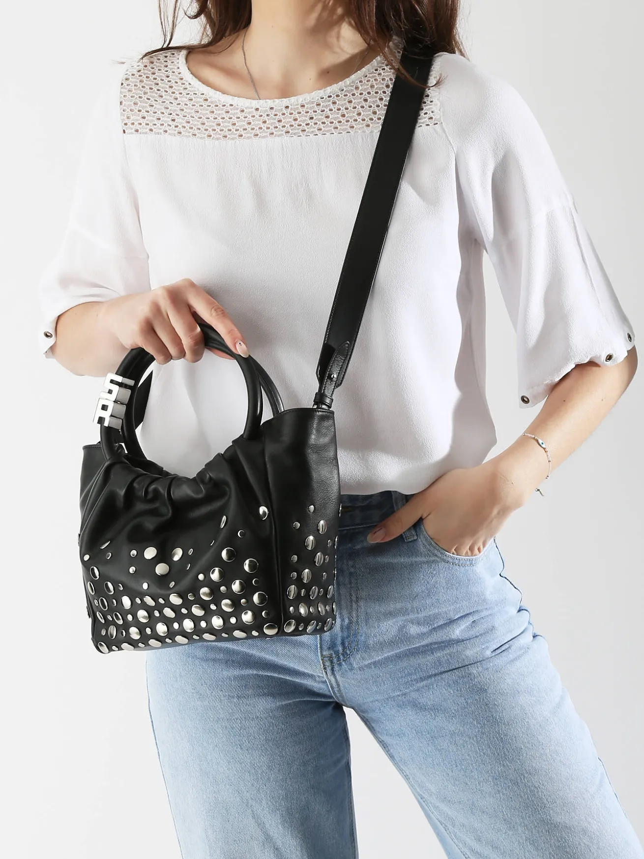 Mini cabas Domino en cuir SONIA RYKIEL