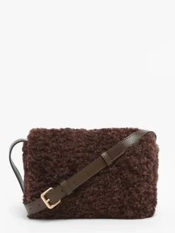Moyen sac bandoulière Moon cuir et shearling VANESSA BRUNO