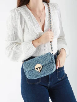 Moyen sac bandoulière Moon denim VANESSA BRUNO