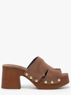 Mules à talon Carbuccia en cuir COCO ABRICOT