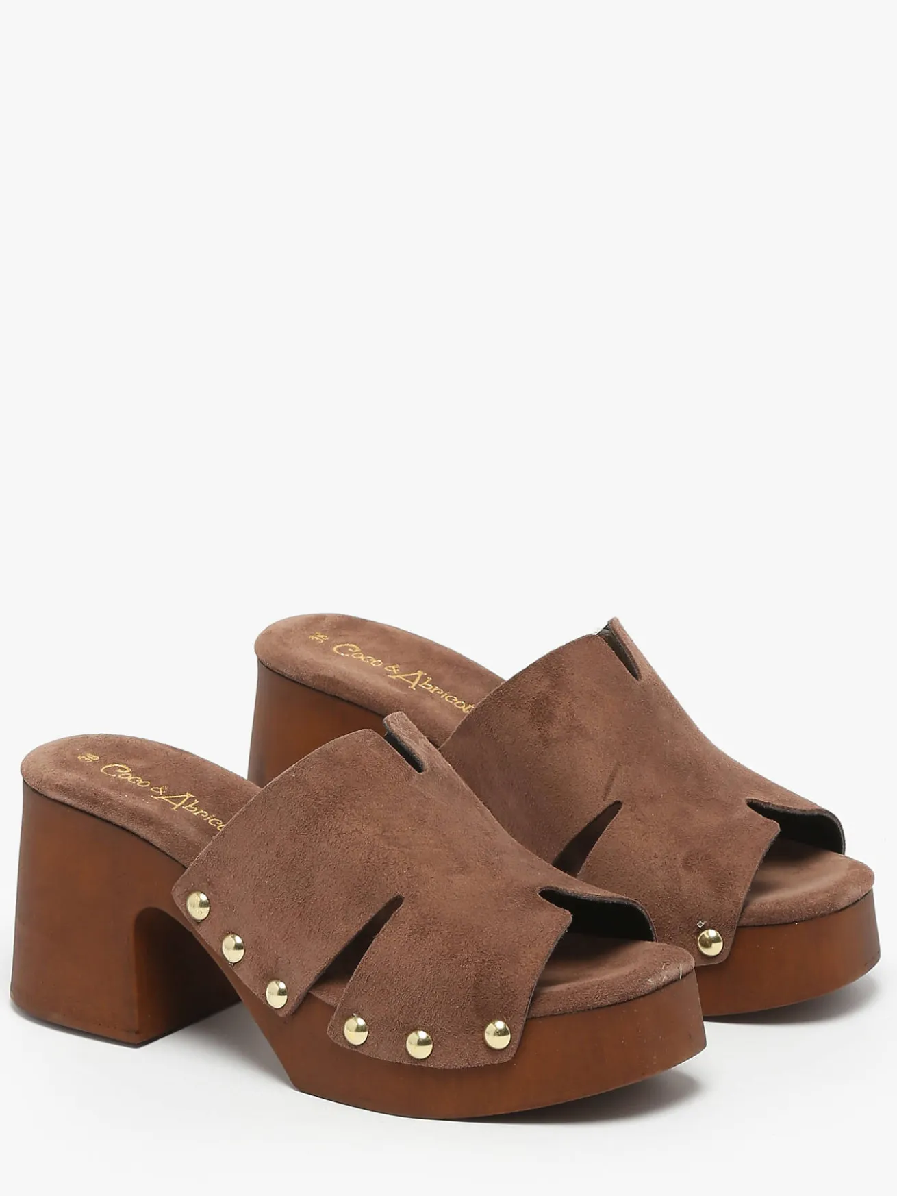 Mules à talon Carbuccia en cuir COCO ABRICOT