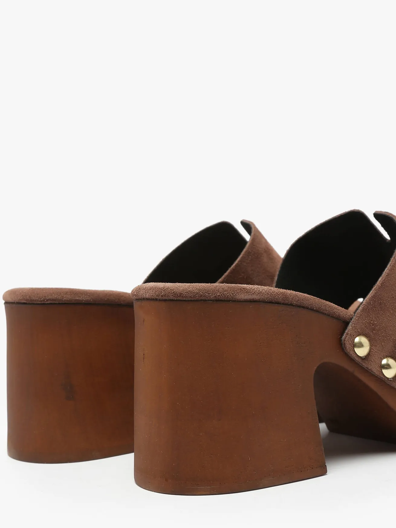 Mules à talon Carbuccia en cuir COCO ABRICOT