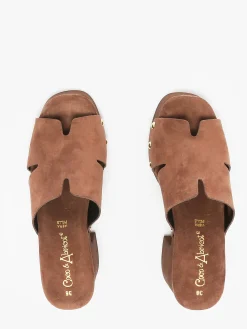 Mules à talon Carbuccia en cuir COCO ABRICOT