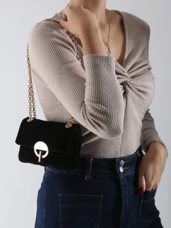 Petit sac bandoulière Moon en velours VANESSA BRUNO