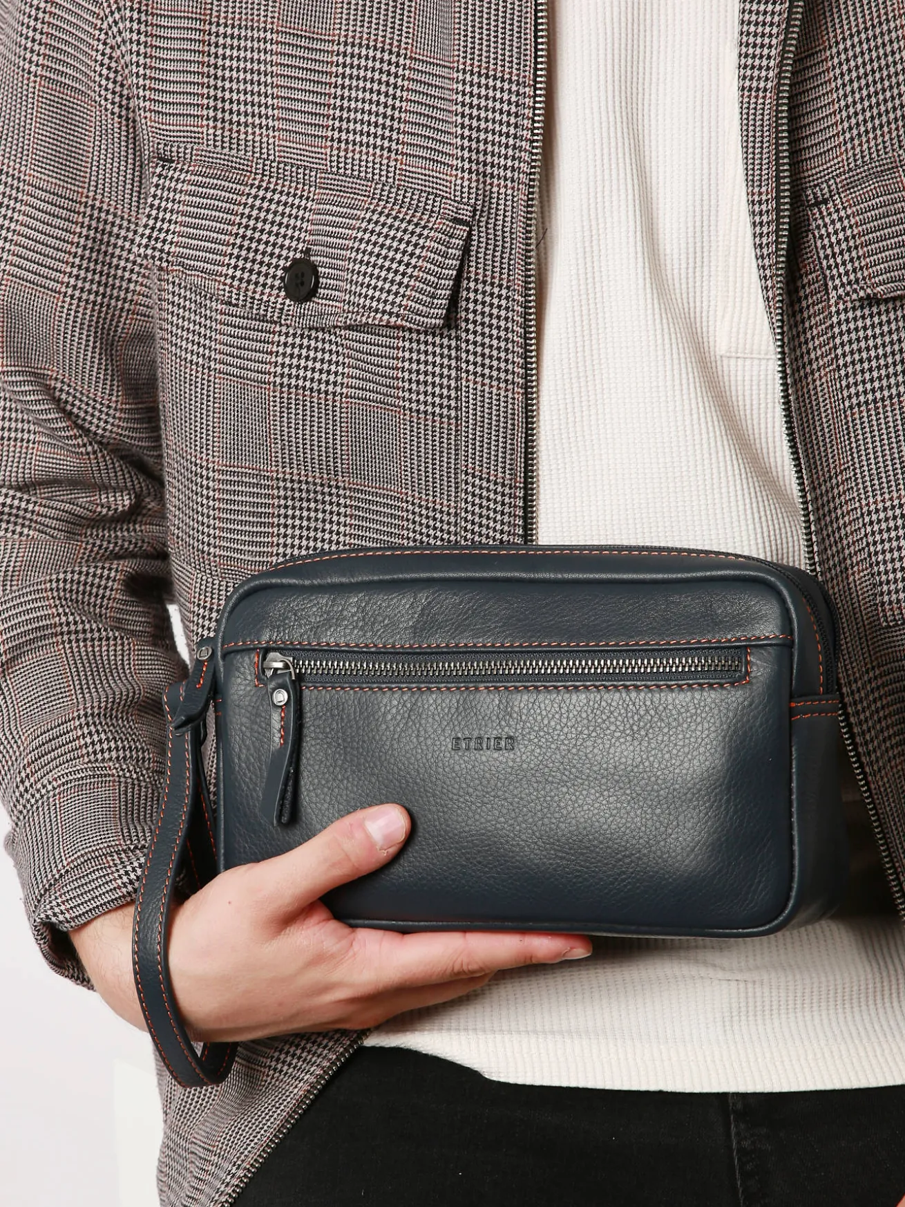 Pochette homme Foulonné cuir ETRIER