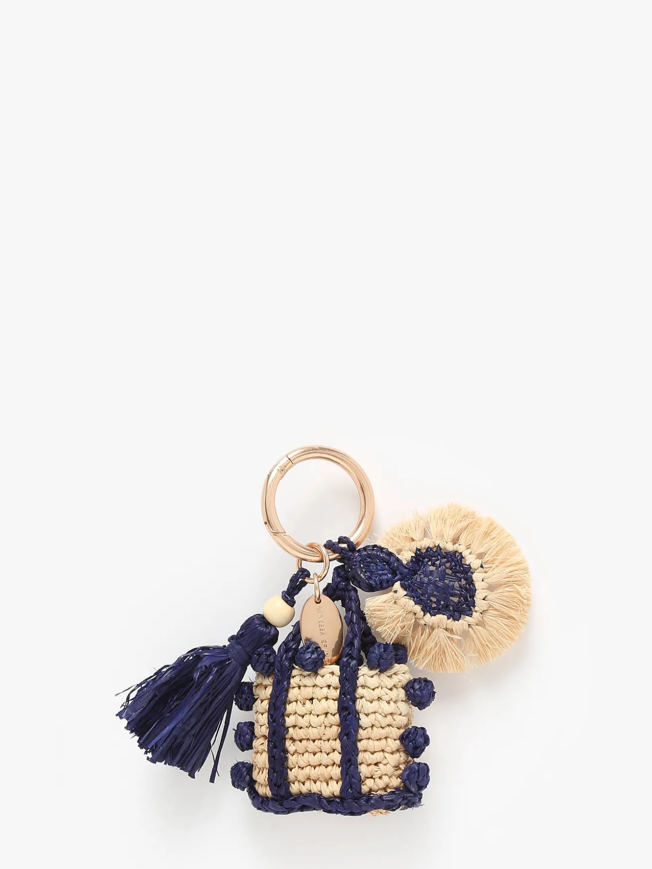 Porte-clefs Cabas Pompon raphia VANESSA BRUNO