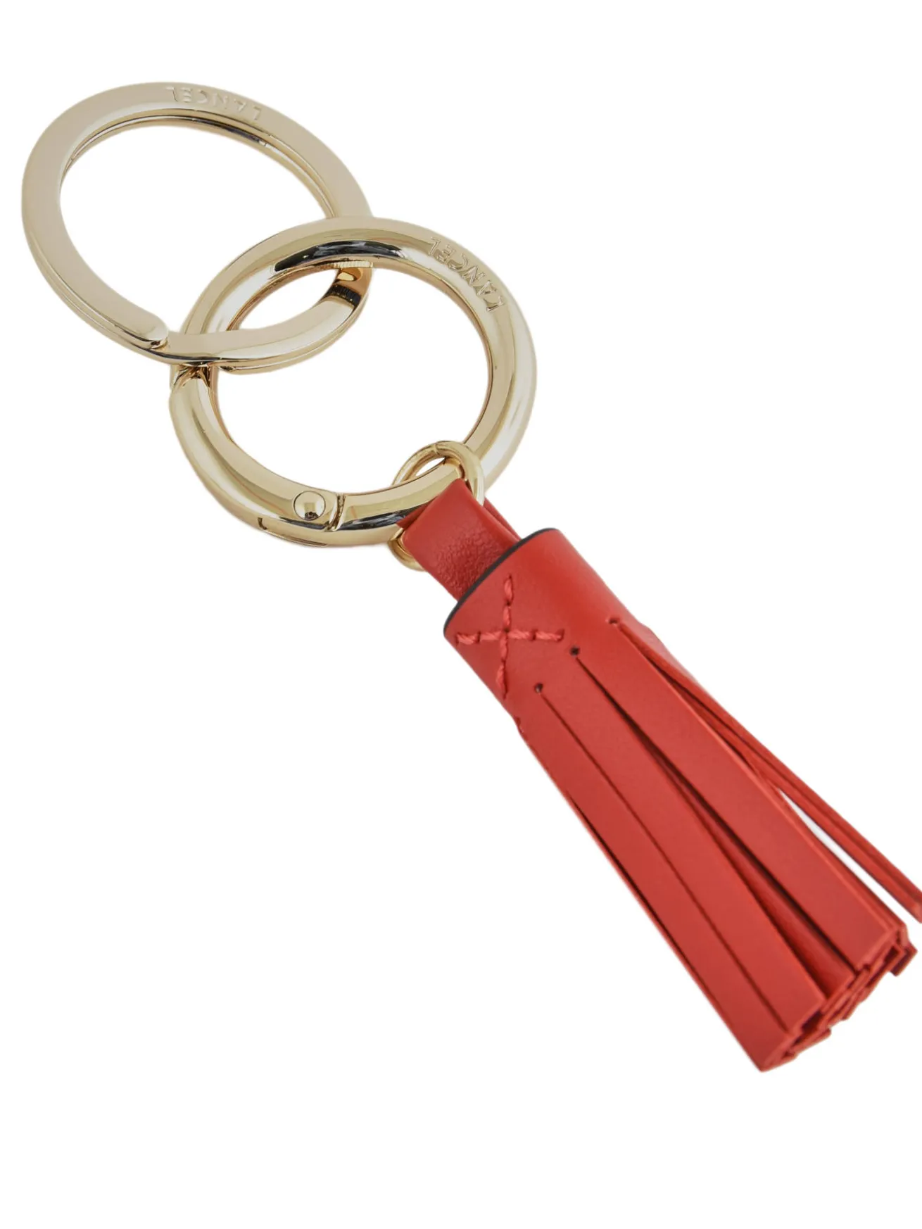 Porte-clefs pompon Charms cuir LANCEL