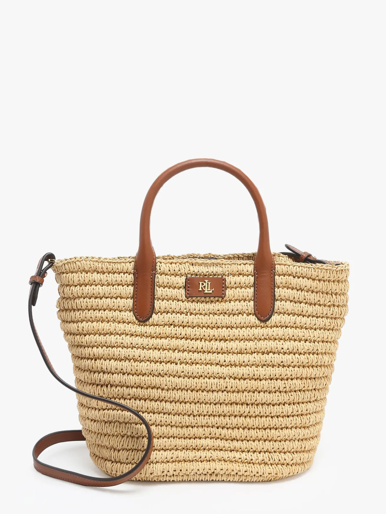 Sac à main Brie cuir et raphia LAUREN RALPH LAUREN