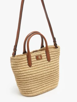 Sac à main Brie cuir et raphia LAUREN RALPH LAUREN