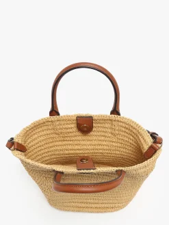 Sac à main Brie cuir et raphia LAUREN RALPH LAUREN