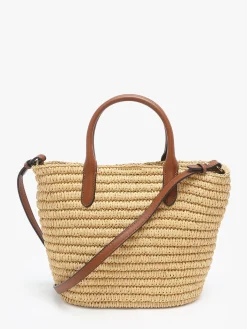 Sac à main Brie cuir et raphia LAUREN RALPH LAUREN