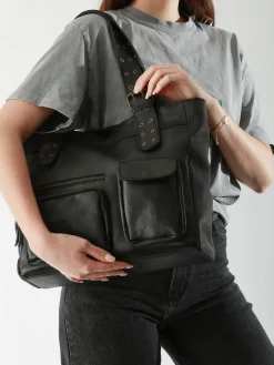 sac à main Cargo cuir BASILIC PEPPER
