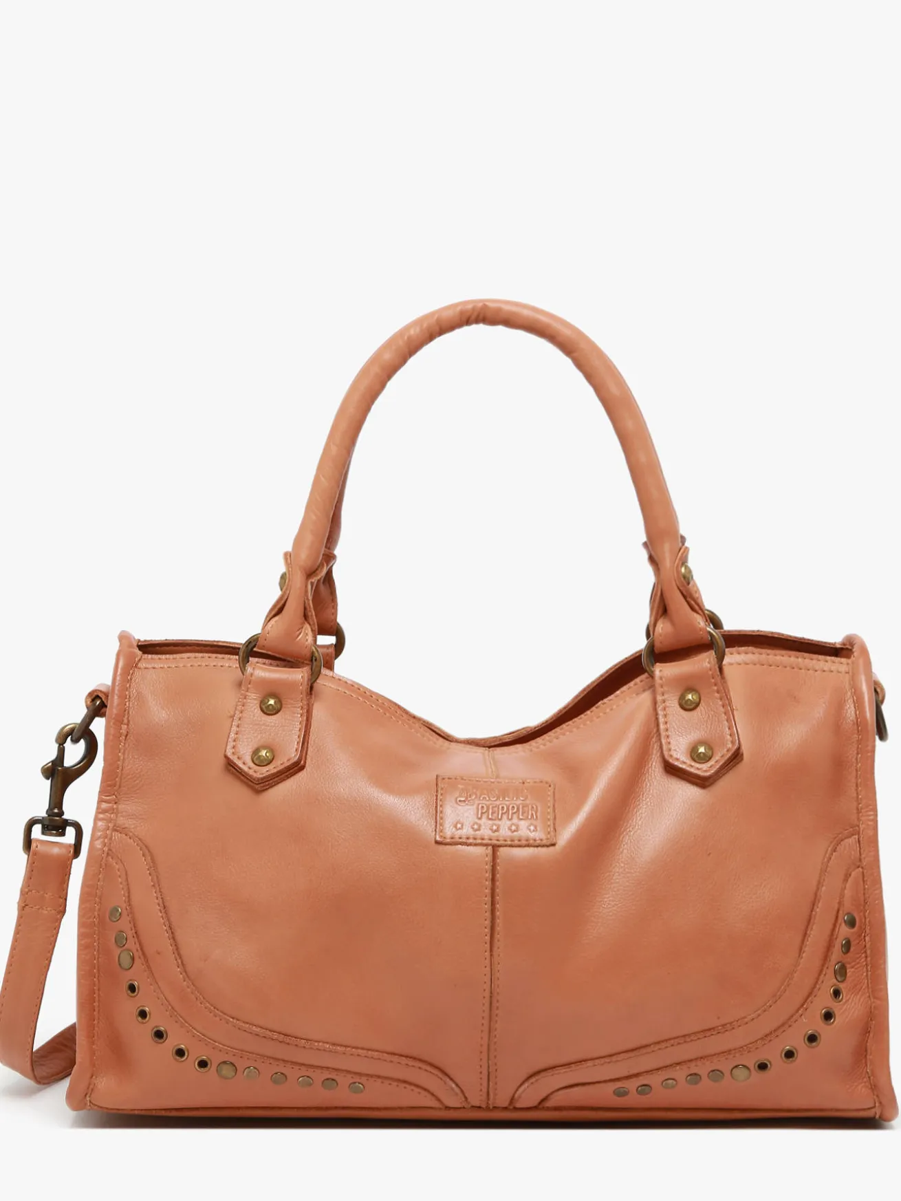 sac à main Glam eyelet cuir BASILIC PEPPER