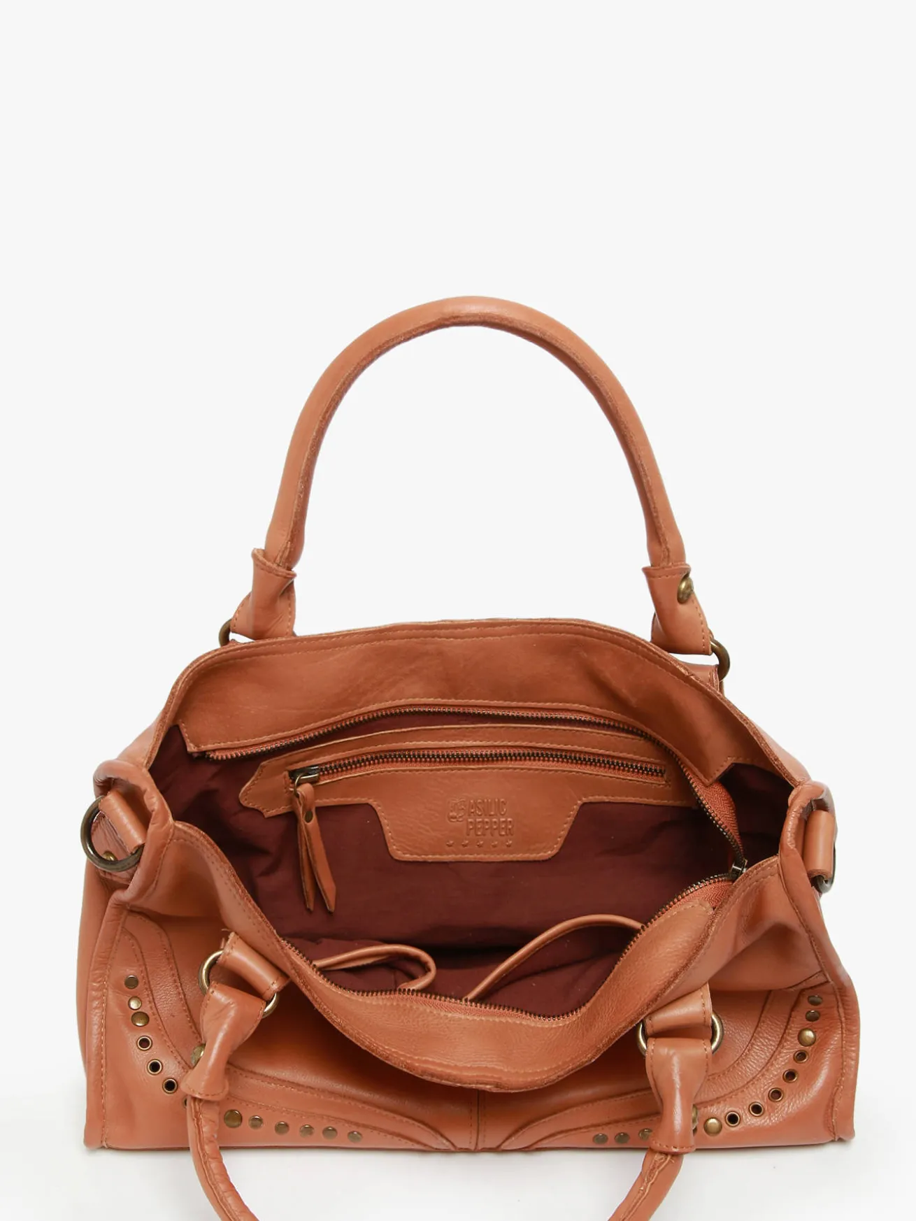 sac à main Glam eyelet cuir BASILIC PEPPER