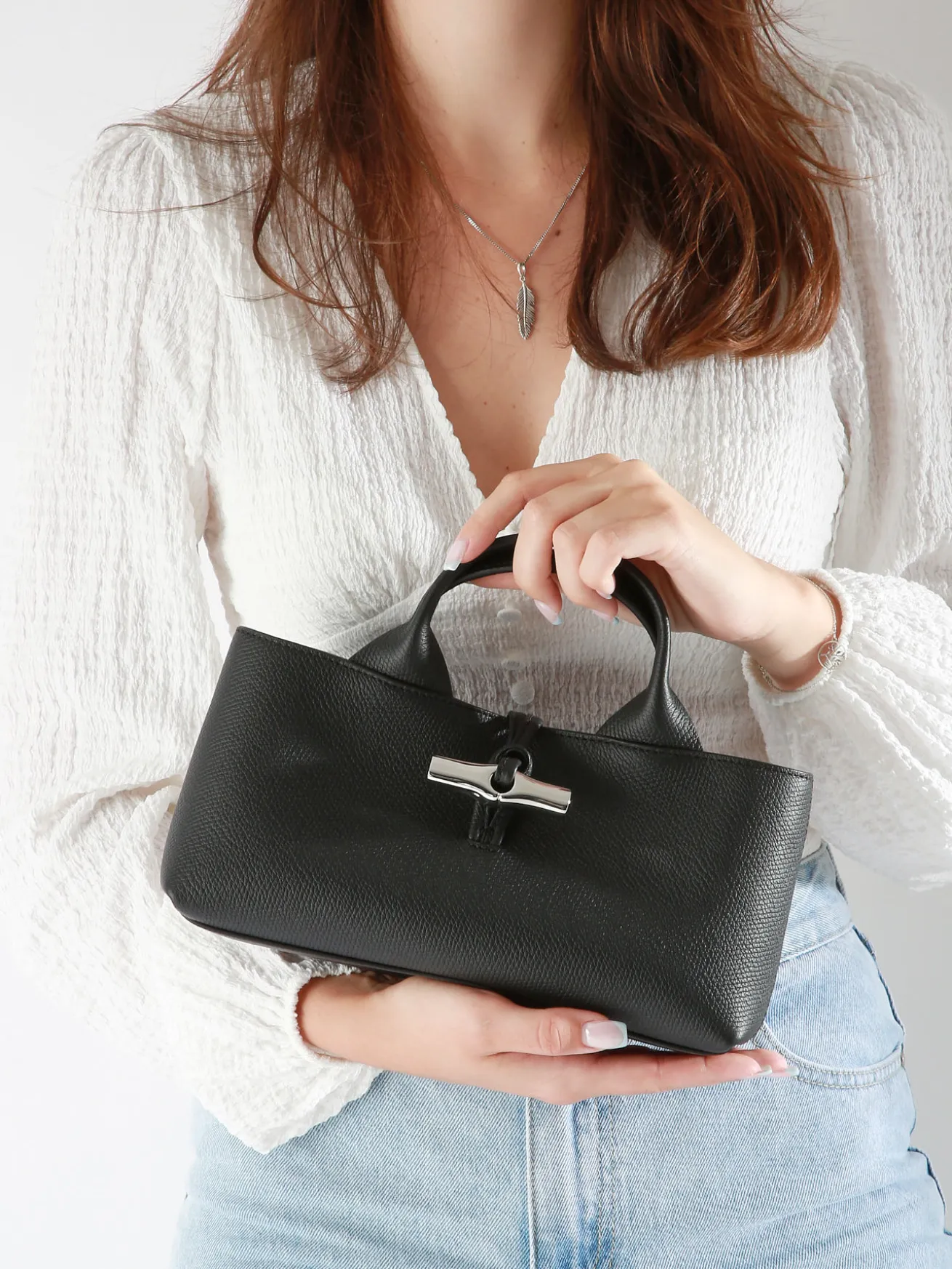 Sac baguette Le Roseau cuir LONGCHAMP