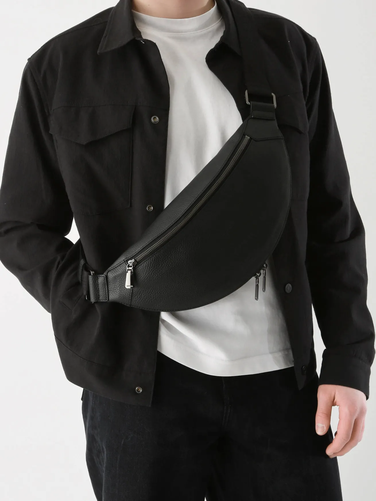 Sac banane homme Origami cuir LANCEL