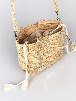 Sac bandoulière Baby Cabas raphia et paillettes VANESSA BRUNO