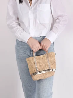 Sac bandoulière Baby Cabas raphia et paillettes VANESSA BRUNO