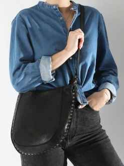 Sac bandoulière Barcelone cuir BASILIC PEPPER
