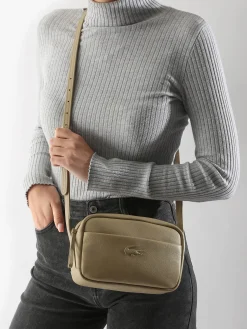 Sac bandoulière City court cuir LACOSTE