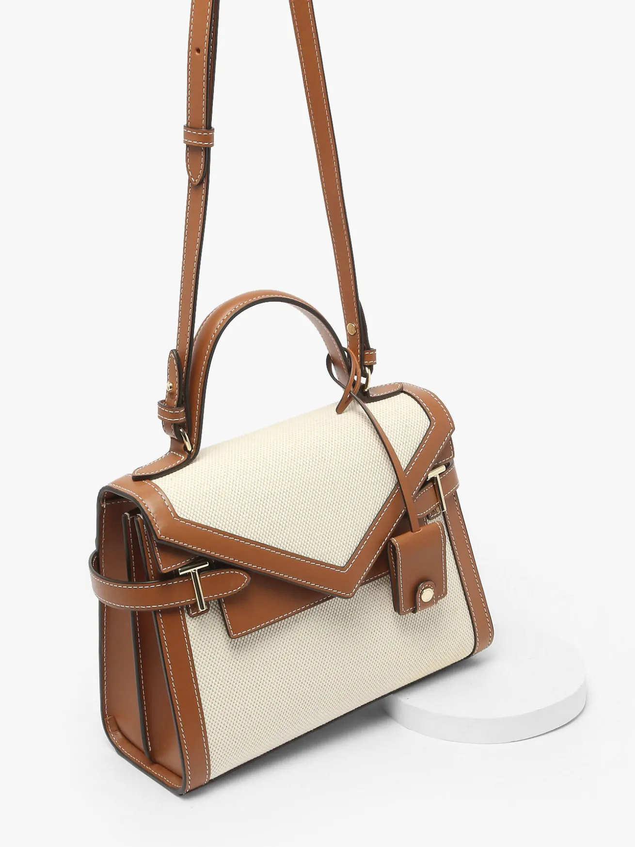 Sac bandoulière Emily garni cuir LE TANNEUR
