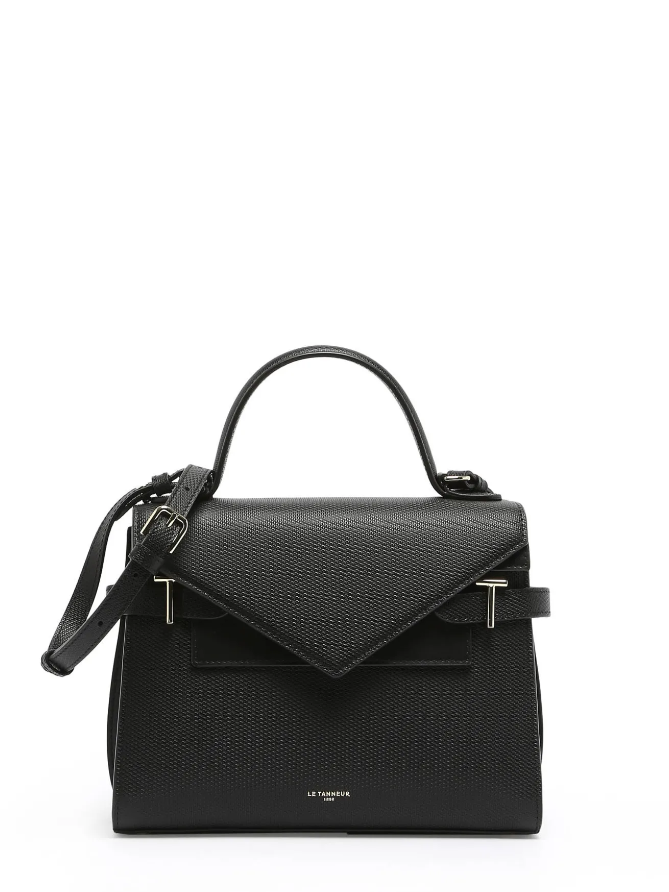Sac bandoulière M double rabat Emilie cuir LE TANNEUR