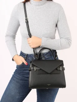 Sac bandoulière M double rabat Emilie cuir LE TANNEUR