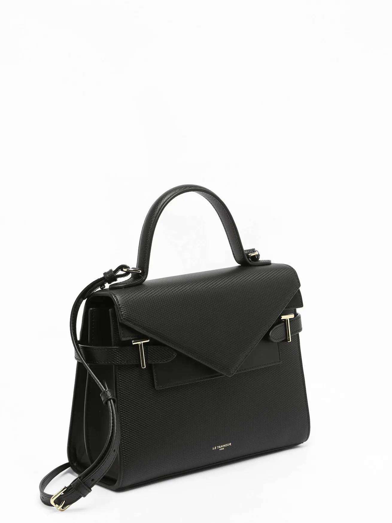 Sac bandoulière M double rabat Emilie cuir LE TANNEUR