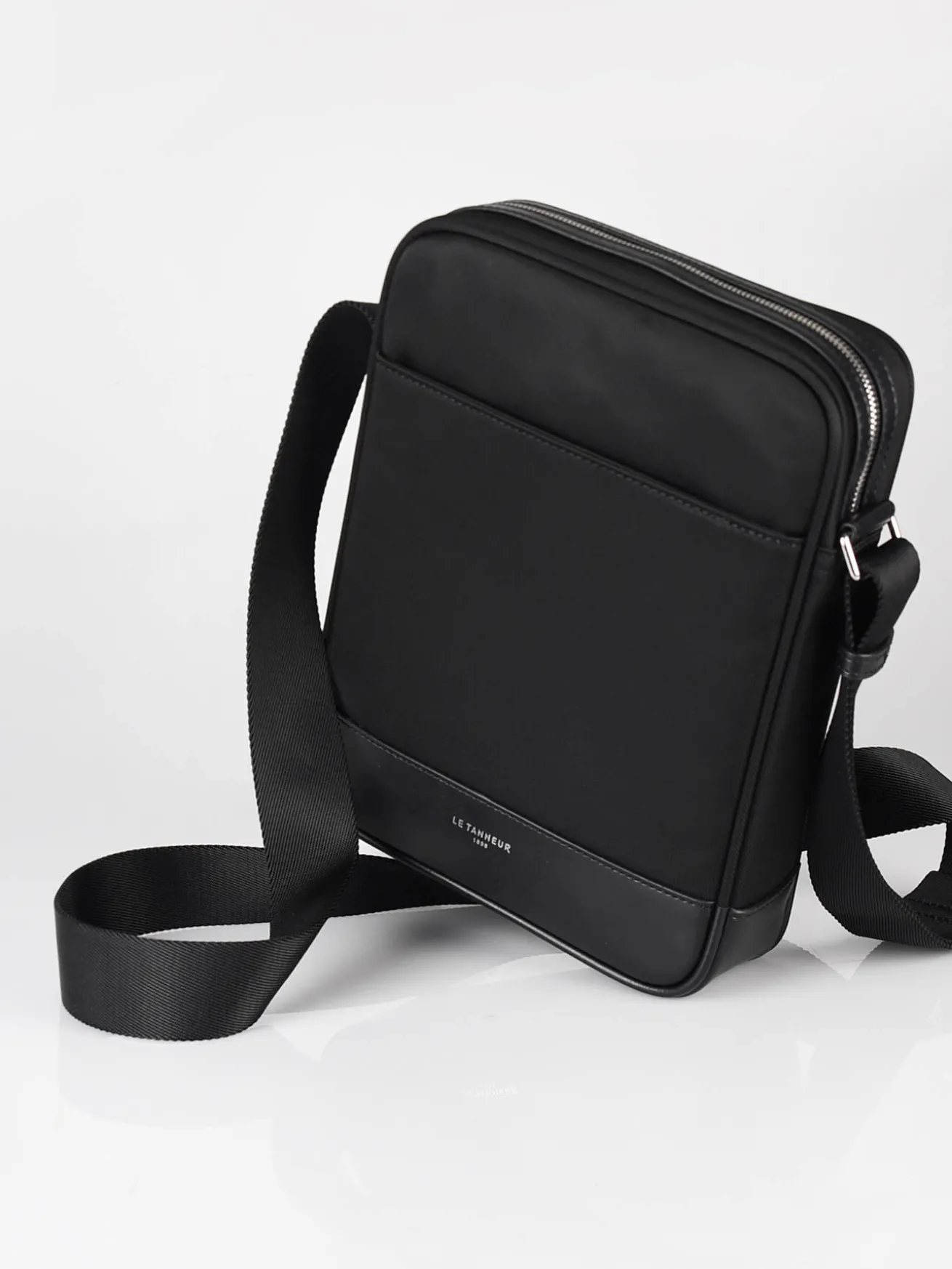 Sac bandoulière M Gaspard cuir et nylon LE TANNEUR