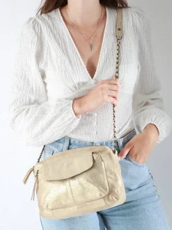 Sac bandoulière Naina cuir PIECES