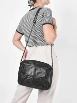 Sac bandoulière Naina cuir PIECES