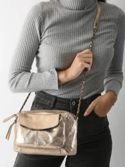 Sac bandoulière Naina cuir PIECES