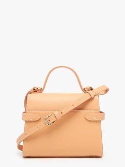 Sac bandoulière S double rabat Emilie cuir grainé LE TANNEUR