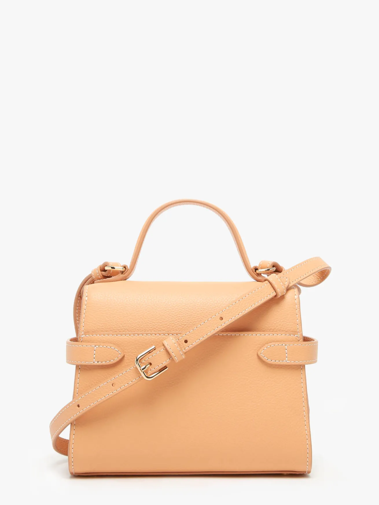 Sac bandoulière S double rabat Emilie cuir grainé LE TANNEUR