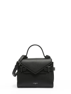 Sac bandoulière S double rabat Emilie cuir grainé LE TANNEUR