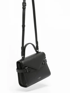 Sac bandoulière S double rabat Emilie cuir grainé LE TANNEUR