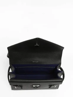 Sac bandoulière S double rabat Emilie cuir grainé LE TANNEUR