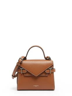 Sac bandoulière S double rabat Emilie cuir grainé LE TANNEUR
