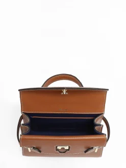 Sac bandoulière S double rabat Emilie cuir grainé LE TANNEUR