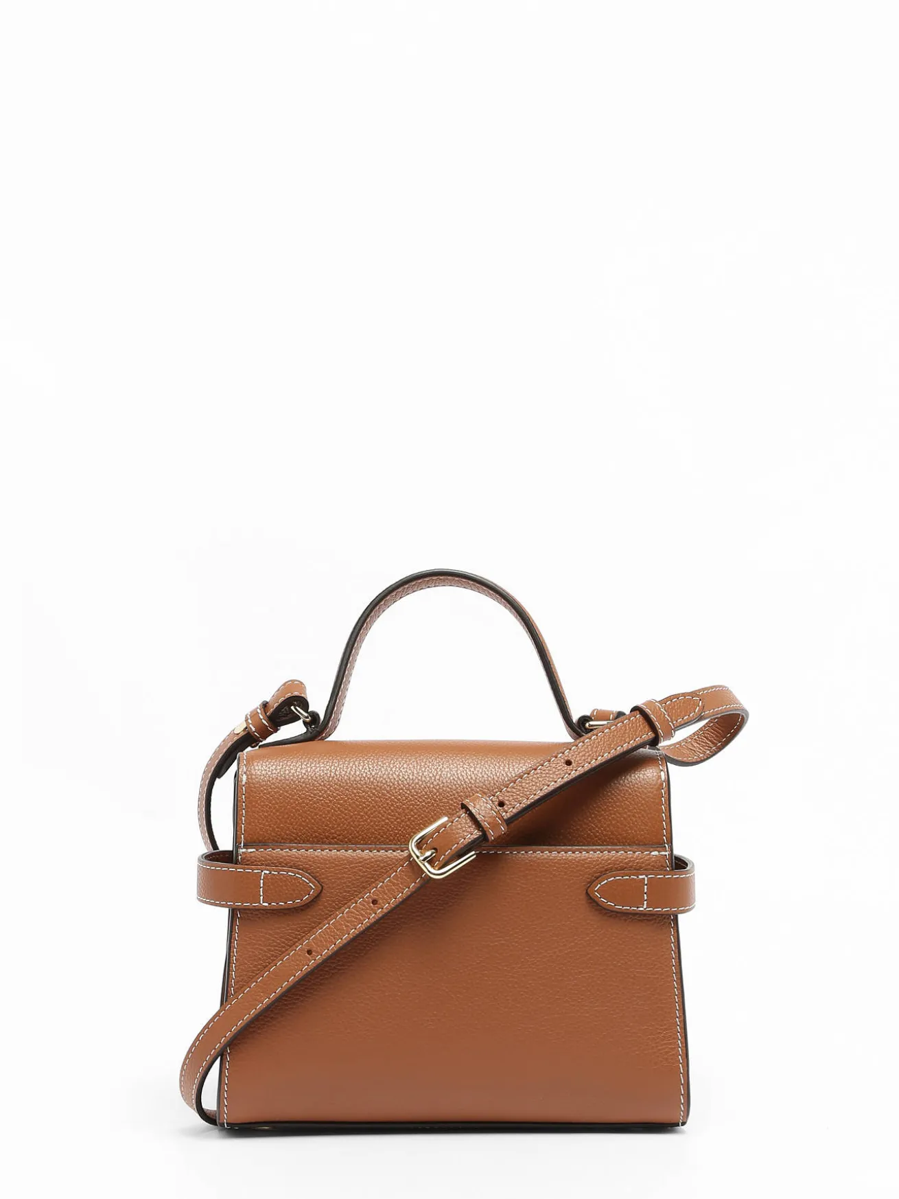 Sac bandoulière S double rabat Emilie cuir grainé LE TANNEUR