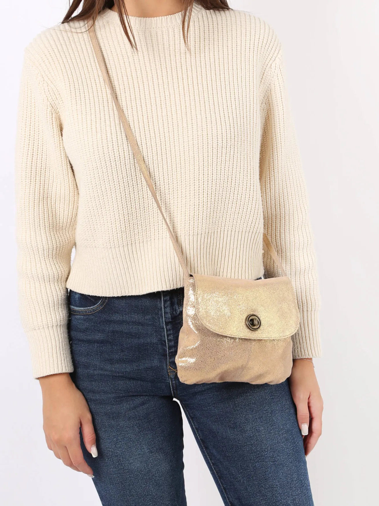 Sac bandoulière Totally cuir PIECES